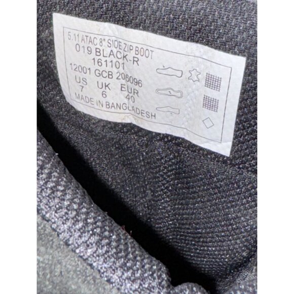 5.11 Tactical Series womens 9" ATAC Side Zip Combat Boots Black Leather & Nylon - Picture 4 of 10